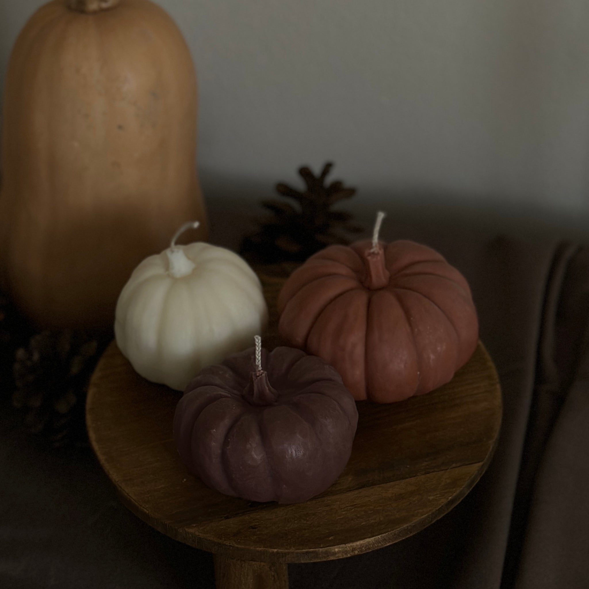 Realistic pumpkin candles