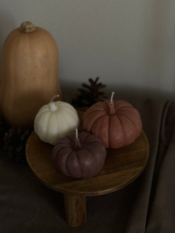 Realistic pumpkin candles