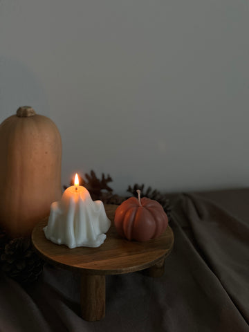 Set ghost + mini pumpkin candle