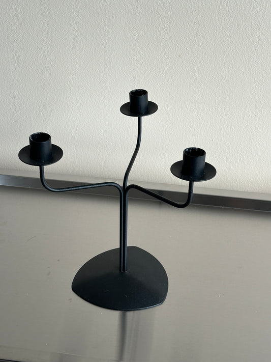 BLACK METALLIC CANDELABRA