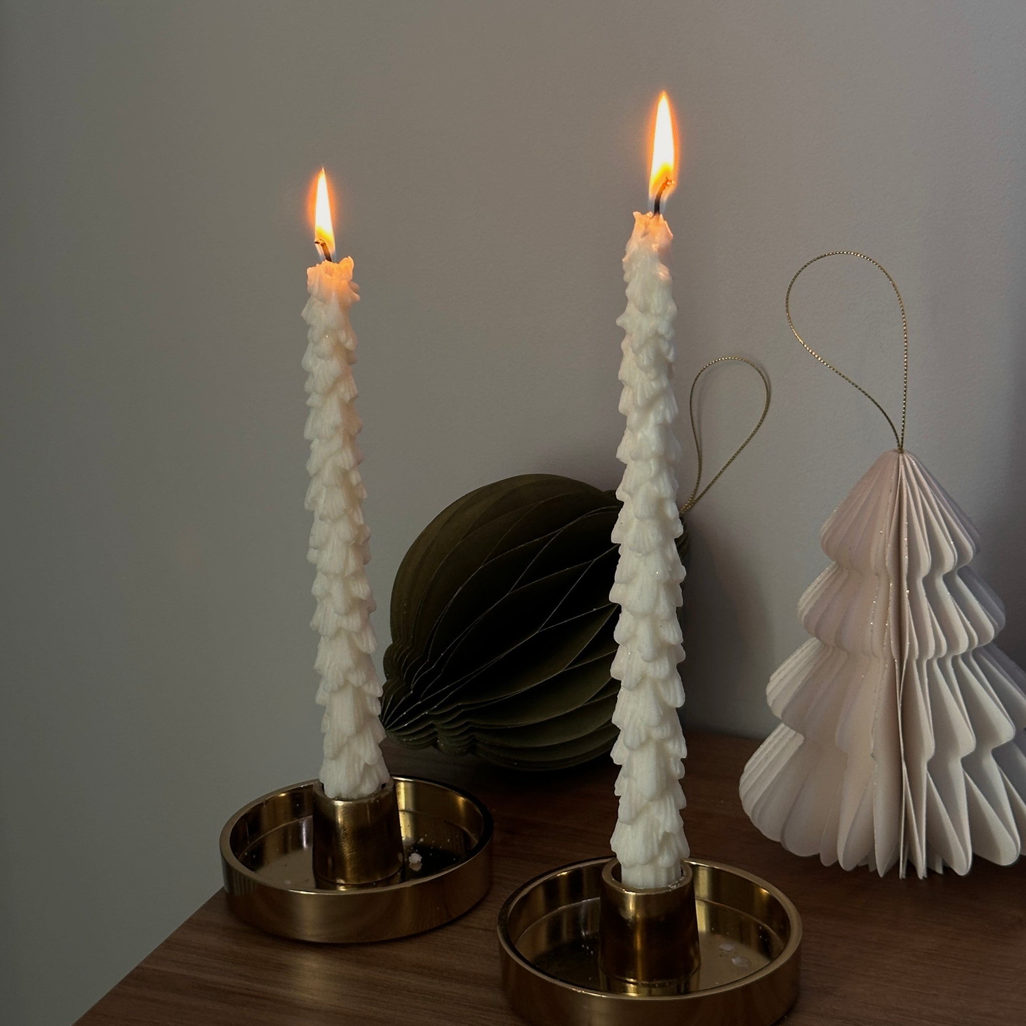 TALL TREE CANDLES Set of 2