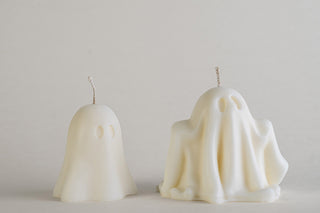 Ghost Candle, candele a forma di fantasma piccolo e grande, vista frontale